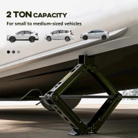 HOMCOM Steel Car Jack, Portable Scissor Jack, 2 Ton (4400 lbs) Capacity for Auto Sedan SUV MPV Tire Changes & Repairs, Black(m-4)