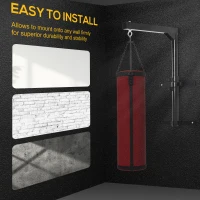 Soozier Boxing Punch Bag Hanger Heavy Bag Bracket MMA Training Wall Mount 220lbs Black(m-4)