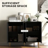 HOMCOM Modern Kitchen Storage Cabinet, Sideboard Buffet Cabinet with Adjustable Shelves for Hallway, Black(m-4)