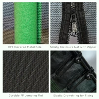 Soozier 63" Kids Trampoline Indoor with Enclosure Net Elastic Thick Padded Pole Gift for Ages 3-10 Years Old Green(m-6)