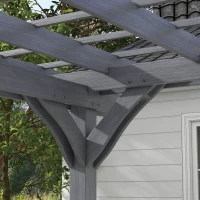 Outsunny 12' x 10' Wooden Pergola, Outdoor Grape Gazebo for Garden, Patio, Backyard, Deck, Gray(m-9)