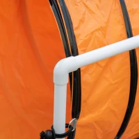 PawHut Dog Tunnel, 13 Foot Long, 24" Open Pet Agility Equipment with 2 Support Brackets, Carrying Bag, Orange(m-7)