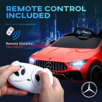 Qaba Mercedes-Benz AMG Licensed 12V Ride on Car, Kids Electric Car with Remote Control, Spring Suspension, LED Lights, Red(m-9)