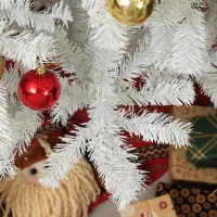 HOMCOM 9ft Unlit Artificial White Christmas Tree, Holiday Décor with 2132 Branch Tips, Auto Open and Steel Base(m-8)