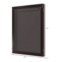 HOMCOM 26" x 35" Shadow Box Frame, UV-Resistant Jersey Display Case with T-shirt Hanger and 2 Keys, Brown(m-3)