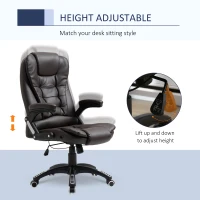 Vinsetto Executive Office Chair High Back PU Leather Computer Chair, with Swivel Wheels, Arm, Adjustable Height, Brown(m-4)