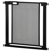 PawHut 29.5"-32.3" Metal Pet Gate, w/ Auto Closing Door, Double Locking, Dog Gate for Doorways, Stairs, Hallways, Indoor/Outdoor, Black(m-11)