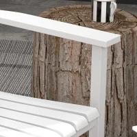 Outsunny 3 Pieces Outdoor Rocking Chair Set, Wooden Patio Rocking Chair Set with Folding Table, High Back and Armrests, White(m-10)