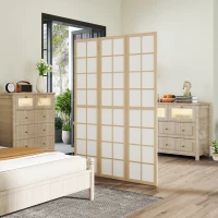 HOMCOM 3 Panel Room Divider, 5.6 ft Folding Wall Divider Room Partition for Home Office, Bedroom(m-8)