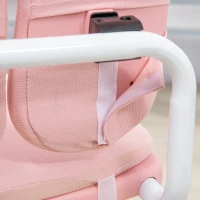 Qaba Kids Desk and Chair Set with Hand Crank, Tilted Desktop, Height Adjustable Student Writing Desk & Chair with Adaptive Seat Back, Footrest, Bookshelf, Drawer, Pen Holder, Pink(m-9)