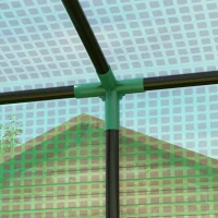 Outsunny Walk-in Tomato Greenhouse Lean-to Green House with Reinforced PE Cover, Roll-up Door, Mesh Windows, Green(m-9)