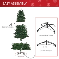 HOMCOM 8FT Artificial Christmas Tree Holiday Indoor Home Xmas Decoration for Party, with Foldable Base, Green(m-6)