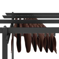 Outsunny 13' x 13' Aluminum Retractable Pergola Canopy, Outdoor Pergola for Garden, Patio, Backyard, Deck, Brown(m-8)