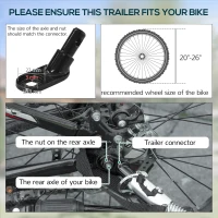 Aosom Bike Trailer, Foldable Bicycle Trailer with16 Inch Pneumatic Tire, Universal Coupler, Foldable Frame and Safe Reflectors Design, Large Load Capacity, Black(m-7)
