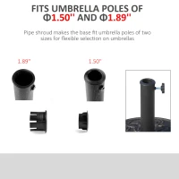 Outsunny 18" 20 lbs Round Resin Umbrella Base Stand Market Parasol Holder with Decorative Rose Floral Pattern & Easy Setup, for Φ1.5", Φ1.89" Pole, for Lawn, Deck, Backyard, Garden, Bronze(m-6)