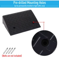 HOMCOM Rubber Curb Ramps Set, 4'' Heavy Duty Driveway Ramps with 33,000lbs Weight Capacity for Low Cars, Motorcycle, 2 Pack, 19" x 12.5" x 5"(m-5)