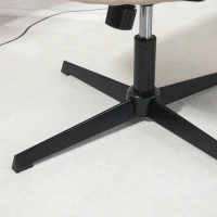 HOMCOM Criss Cross Chair, Wide Armless Office Chair, Fabric Computer Desk Chair with Adjustable Height, Gray(m-7)