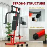 Soozier Chest Fly and Chest Press Machine for Back, Pectoral, Rear Deltoid and Shoulder Training, Red(m-7)