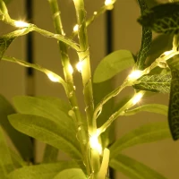 HOMCOM 6ft LED Olive Tree with 300 Warm White Lights, Light up Olive Tree for Indoor, Home, Party, Wedding, Christmas, Green(m-9)