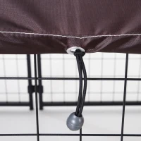 PawHut 4.6' x 4.6' x 5' Outdoor Dog Kennel, Welded Wire Heavy Duty Dog Run, Dog Kennel Outside with Waterproof & UV Resistant Cover, for S&M Dogs, Black(m-8)