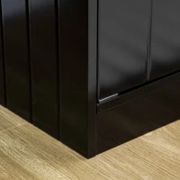 PawHut Large Elevated Dog Bowls with Storage Cabinet Containing Large 44L Capacity, Raised Dog Bowl Stand Pet Food Bowl Pet Feeding Station, Black(m-9)