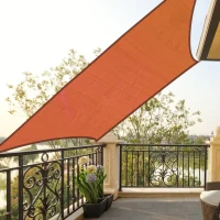 Outsunny 16' x 20' Sun Shade Sail Canopy Outdoor Shade Sail Cloth for Patio Deck Yard with D-Rings and Rope Included, Brick Red(m-2)