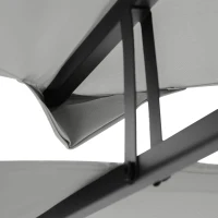 Outsunny 13' x 10' Gazebo Replacement Canopy 2 Tier Top UV Cover Pavilion Garden Patio Outdoor, Light Grey (TOP ONLY)(m-9)