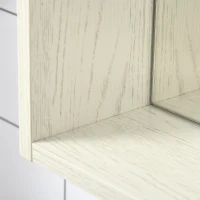 kleankin 24.75" x 25.5" Bathroom Medicine Cabinet with Mirror, Storage Shelf, Over Toilet Bathroom Cabinet Wall Mounted for Living Room and Laundry Room, White(m-7)