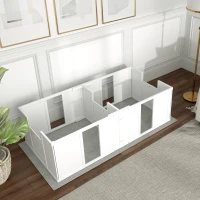 PawHut Whelping Box for Dogs and Puppies, Dog Birth Supplies Indoor w/ Adjustable Height Doors, for Small Sized Dogs(m-9)