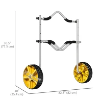 Soozier Alumnium Kayak Cart Dolly, Kayak Wheels with Adjustable Height and Width, for Kayaks, Canoes, Paddleboards(m-3)