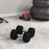 Soozier 2 x 25lbs Dumbbells Set with Non-Slip Grip, Rubber Covered Weights for Men Women Home Gym Workout(m-10)