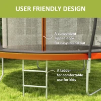 Soozier 10ft Outdoor Trampoline with Enclosure Net and Ladder, Backyard Fitness Trampoline for Teens and Adults(m-6)