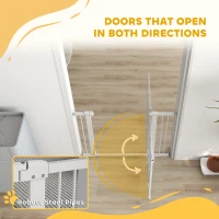 PawHut 30" Extra Tall Dog Gate w/ Cat Door, 2 Extension Kits, for Doorways, Hallways, Stairways, 30"-41" Width(m-7)