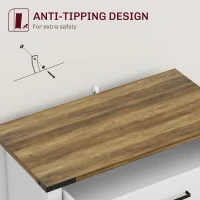 HOMCOM Rustic Sideboard Farmhouse Kitchen Storage Cabinet w/ Drawer & Shelf for Living Room Entryway Home Brown(m-7)