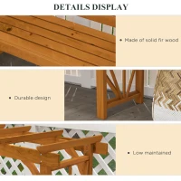 Outsunny Patio Wooden Bench, Outdoor Bench for Vines/Climbing Plants, Brown(m-5)