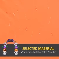 Outsunny 8ft Inflatable Halloween Archway with Pumpkins, Skulls and Ghosts, Bats and Archway Beams, and Yellow Lettering(m-5)