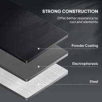 Outsunny Bar Height Outdoor Table, 48" Metal Patio Bar Table with Slatted Top for Hot Tub, Backyard, Poolside, Black(m-4)