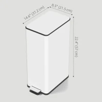 HOMCOM 5.3 Gallon Stainless Steel Kitchen Garbage Can with Soft-close Lid, Foot Pedal, Fingerprint-Proof, White(m-3)