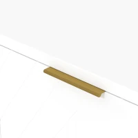 HOMCOM Sideboard Storage Cabinet with 3 Doors and Adjustable Shelves, Kitchen Buffet Cabinet for Dining Room, White(m-9)