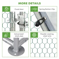 PawHut Large Chicken Coop Metal Chicken Run with Waterproof and Anti-UV Cover, Flat Shaped Walk-in Fence Cage Hen House for Outdoor and Yard Farm Use, 1.3" Tube Diameter, 9' x 6' x 6.5'(m-8)