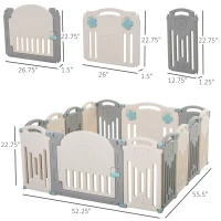Qaba 14-Piece Indoor Safety Children Baby Playpen with Game Piece, Opening Gate & Flexible Design for Peace of Mind(m-3)
