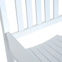 Outsunny Outdoor Rocking Chair, Patio Wooden Rocking Chair with Smooth Armrests, High Back for Garden, Balcony, Porch, Supports Up to 352 lbs, White(m-8)