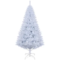 HOMCOM 6ft White Christmas Tree Artificial Christmas Tree with 928 Branch Tips and Metal Stand(m-2)