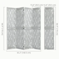 HOMCOM Screen Divider Room Divider Screen with Foldable Design for Indoor Bedroom Office 5.5' Grey(m-3)