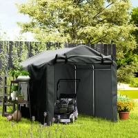 Outsunny Outdoor Storage Shed, UV Resistant Bike Tent with Roll-up Zipper Door, Portable Shed for Bike, Motorcycle, Dark Grey(m-10)