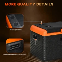 Outsunny 32 Quart Car Fridge, Portable Freezer, Electric Cooler Box with 12/24V DC and 100-240V AC for Camping, Driving, Picnic(m-7)