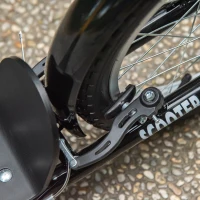 Aosom Youth Scooter, Kick Scooter with Adjustable Handlebars, Double Brakes, 16" Inflatable Rubber Tires, Basket, Cupholder, Orange(m-9)