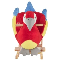 Qaba Kids Ride-On Rocking Horse Toy Parrot Style Rocker with Fun Music & Soft Plush Fabric for Children 18-36 Months(m-8)
