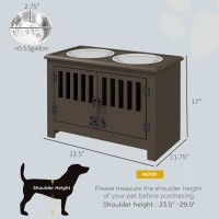 PawHut Dog Food Storage Cabinet with Bowls & Dog Feeding Station, Espresso(m-3)