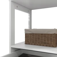 kleankin Farmhouse Bathroom Storage Cabinet, Linen Cabinet with Drawer and Shelves, 23.5" x 13" x 48.5", White(m-9)